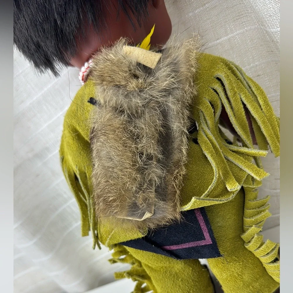 Native American Indian Doll Baby Dolls Leather Clothes Vintage